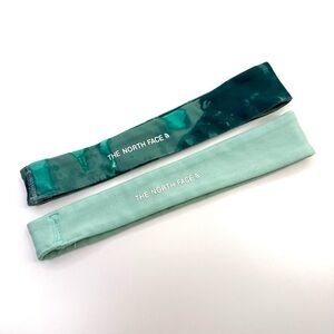 The North Face 2PC Teal Turquoise Blue Grip Non Slip Headbands